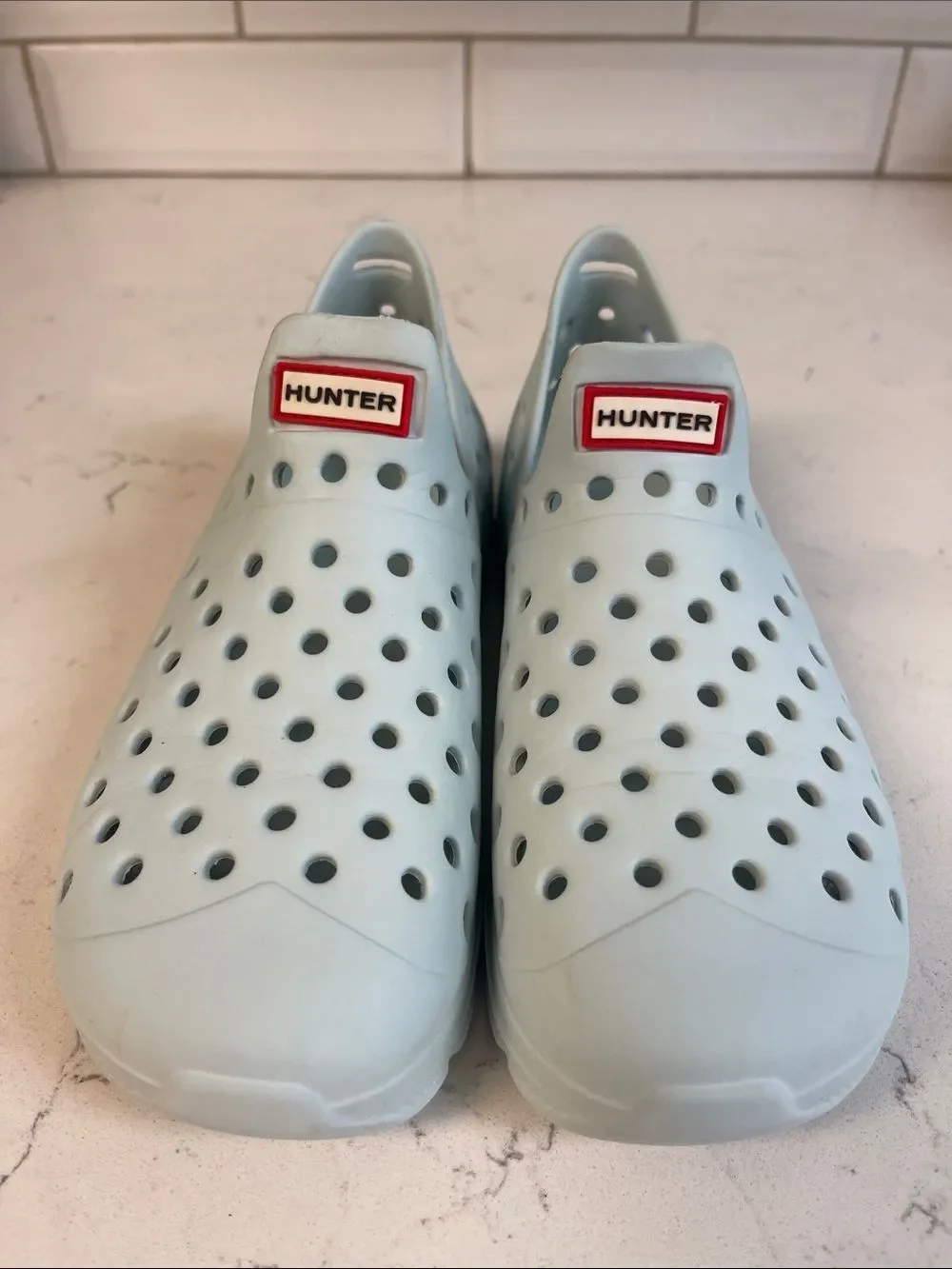 Hunter Original Kid's Lightweight Outdoor Shoes In Blue Size 13 Missing Lining